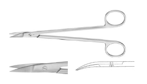 Келлі ножиці вигнуті гострі/гострі 175 мм